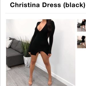 Black long sleeve party dress